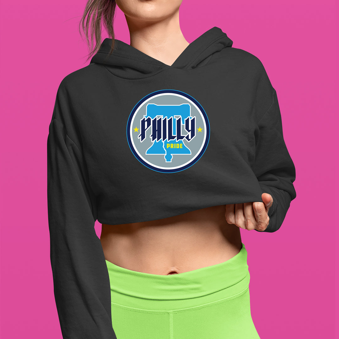 Philly Pride Liberty Bell Cropped Hoodie Sweatshirt 