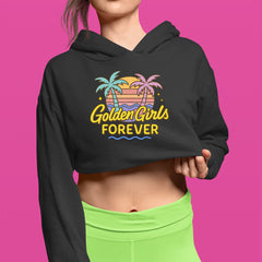 Golden Girls Forever Retro Sunset Cropped Hoodie Sweatshirt 
