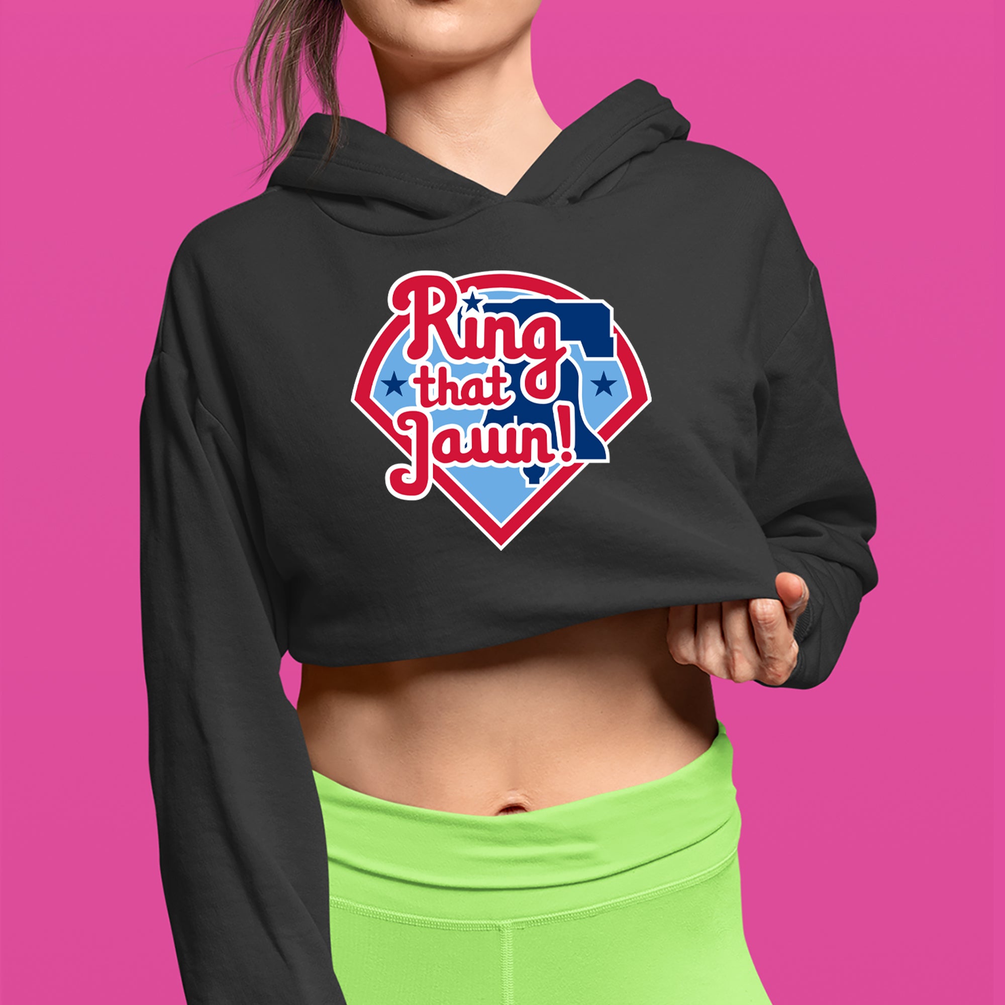 Ring That Jawn Philly Baseball Cropped Hoodie Sweatshirt 