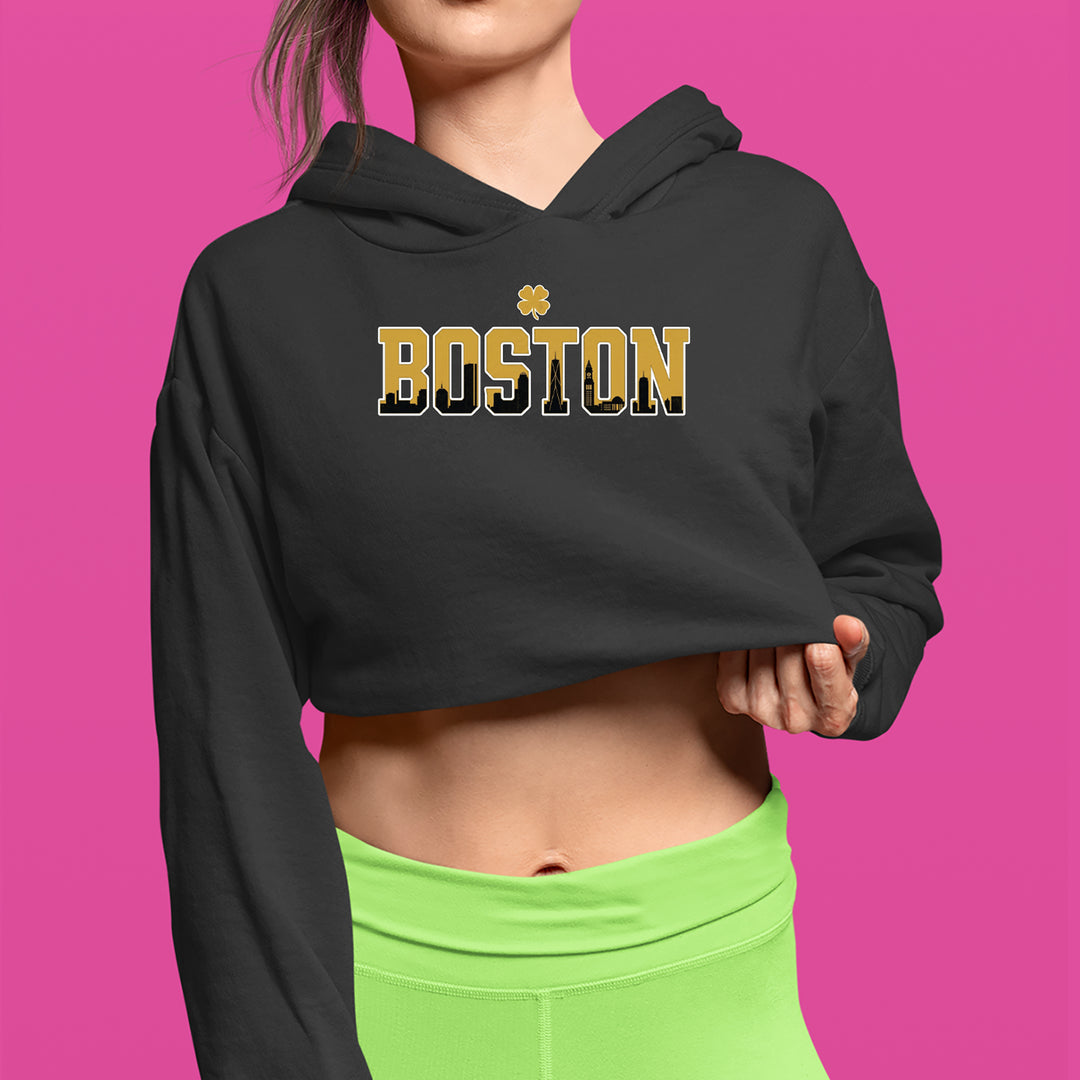 Boston City Pride Irish Cropped Hoodie Sweatshirt 