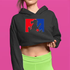 Philly Baseball Phan graphic on Women's Cropped Fleece Hoodie alternate view 2