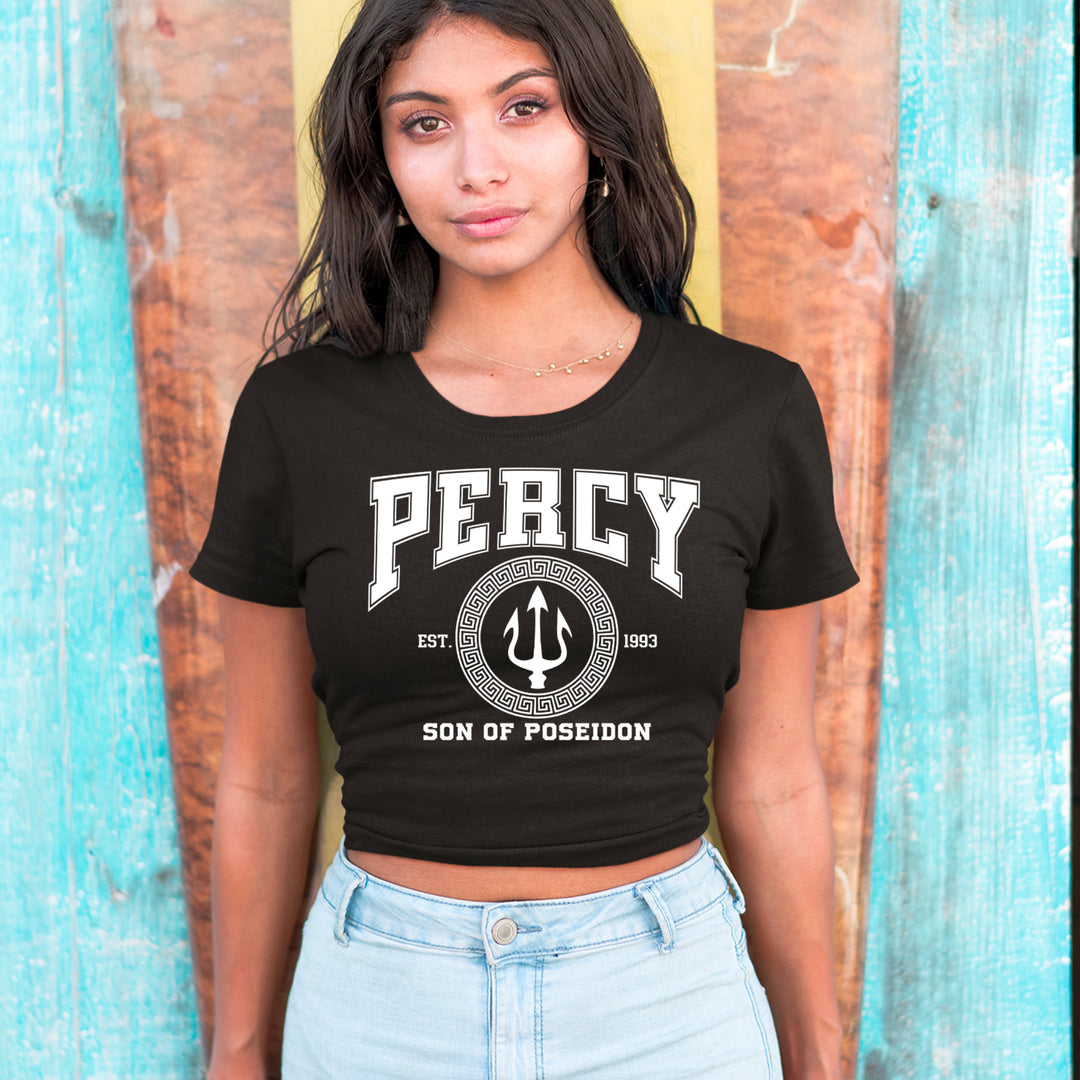 Percy Son Of Poseidon Sea God Cropped T-Shirt 