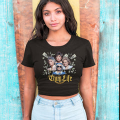 Golden Chain Thug Life Girls Cropped T-Shirt 
