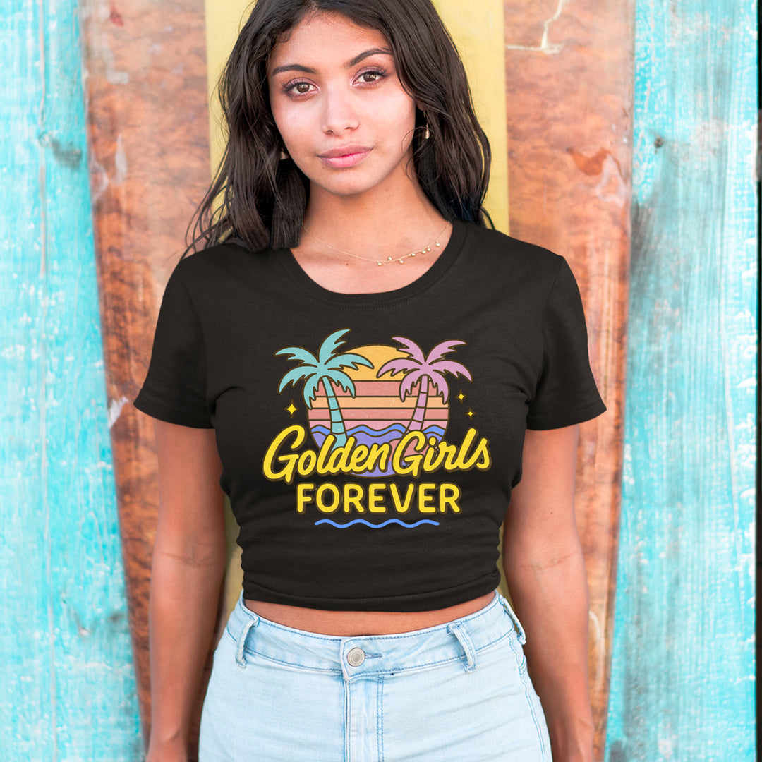 Golden Girls Forever Retro Sunset Cropped T-Shirt 