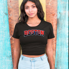 Boston City Pride Skyline Cropped T-Shirt 
