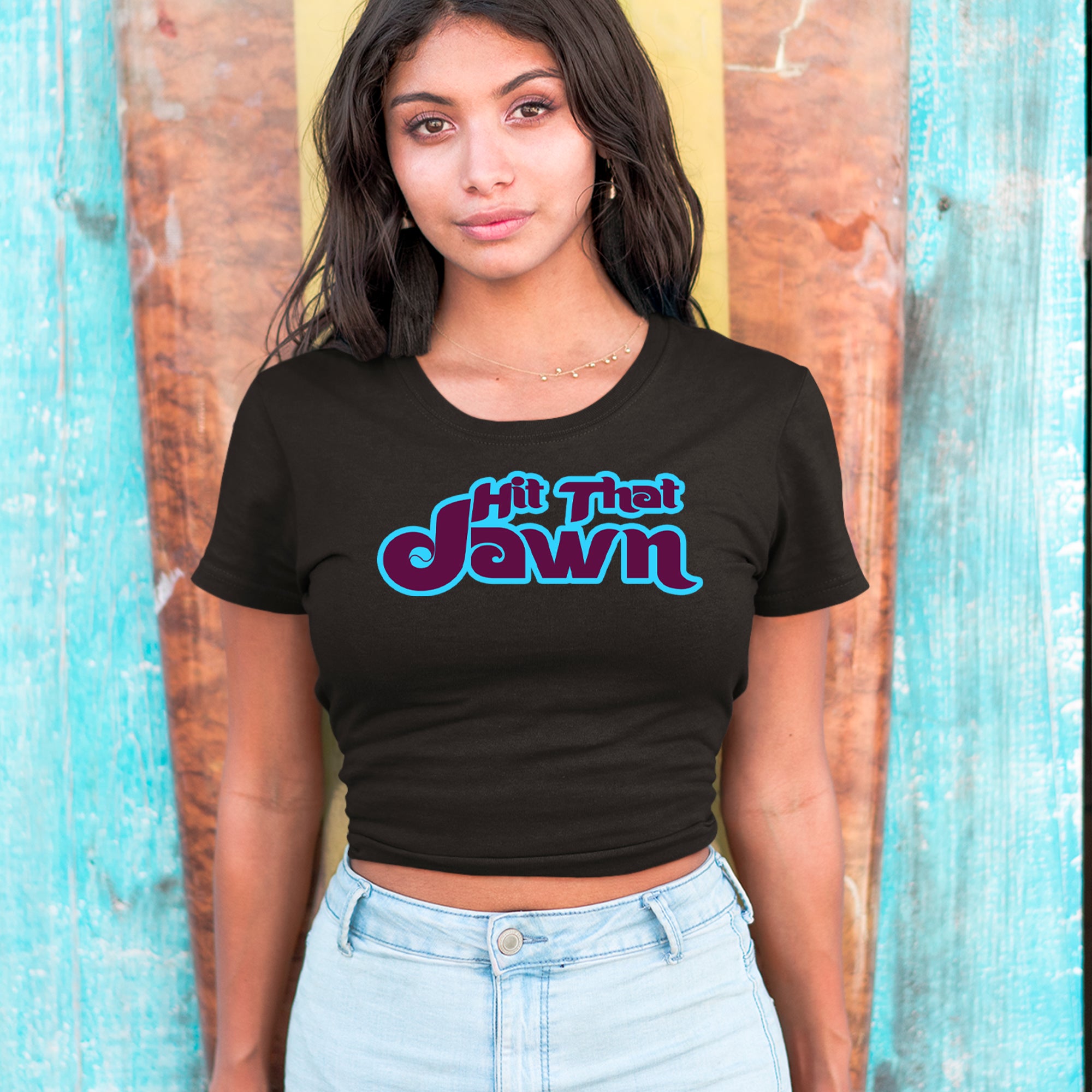 Hit That Jawn Philly Baseball Cropped T-Shirt 