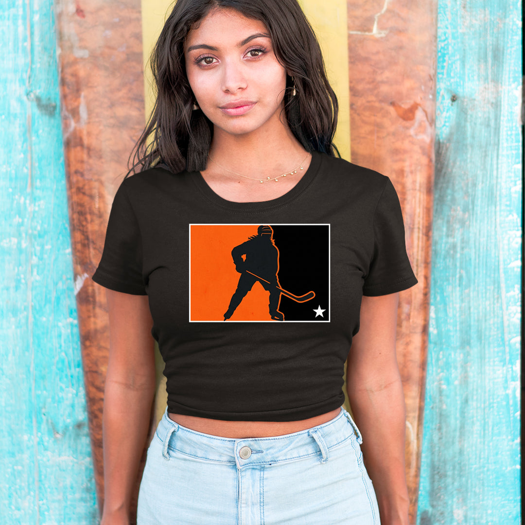 Hockey Enforcer Retro Vintage Cropped T-Shirt 