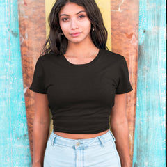 Basics - Pure & Simple Blank Apparel graphic on Women's Boxy Crop T-Shirt alternate view 2