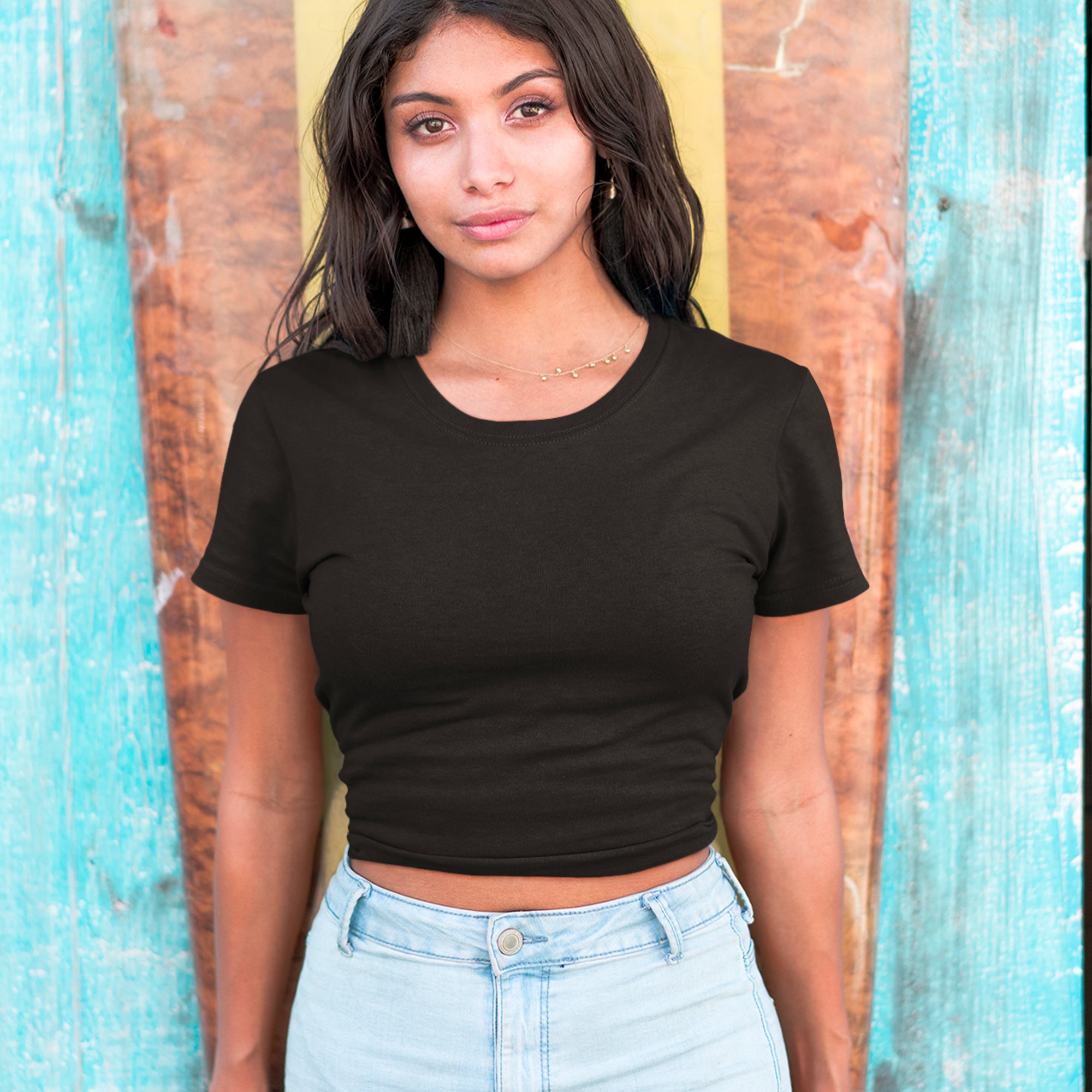 Basics - Pure & Simple Blank Apparel Cropped T-Shirt 