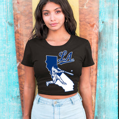 Los Angeles Baseball Batter Up Cropped T-Shirt 
