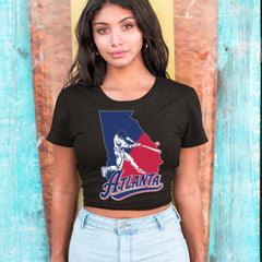 Atlanta Georgia Batter Up Cropped T-Shirt 