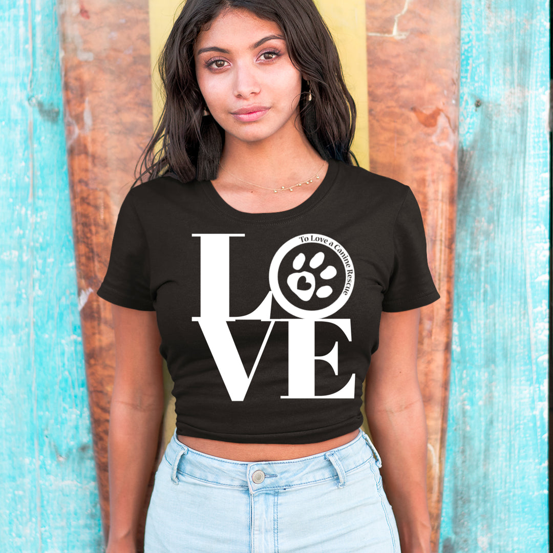 TLC LOVE Dog Rescue Cropped T-Shirt 