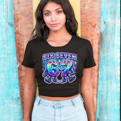 Six Seven 67 Retro Pixel Buddies Cropped T-Shirt 