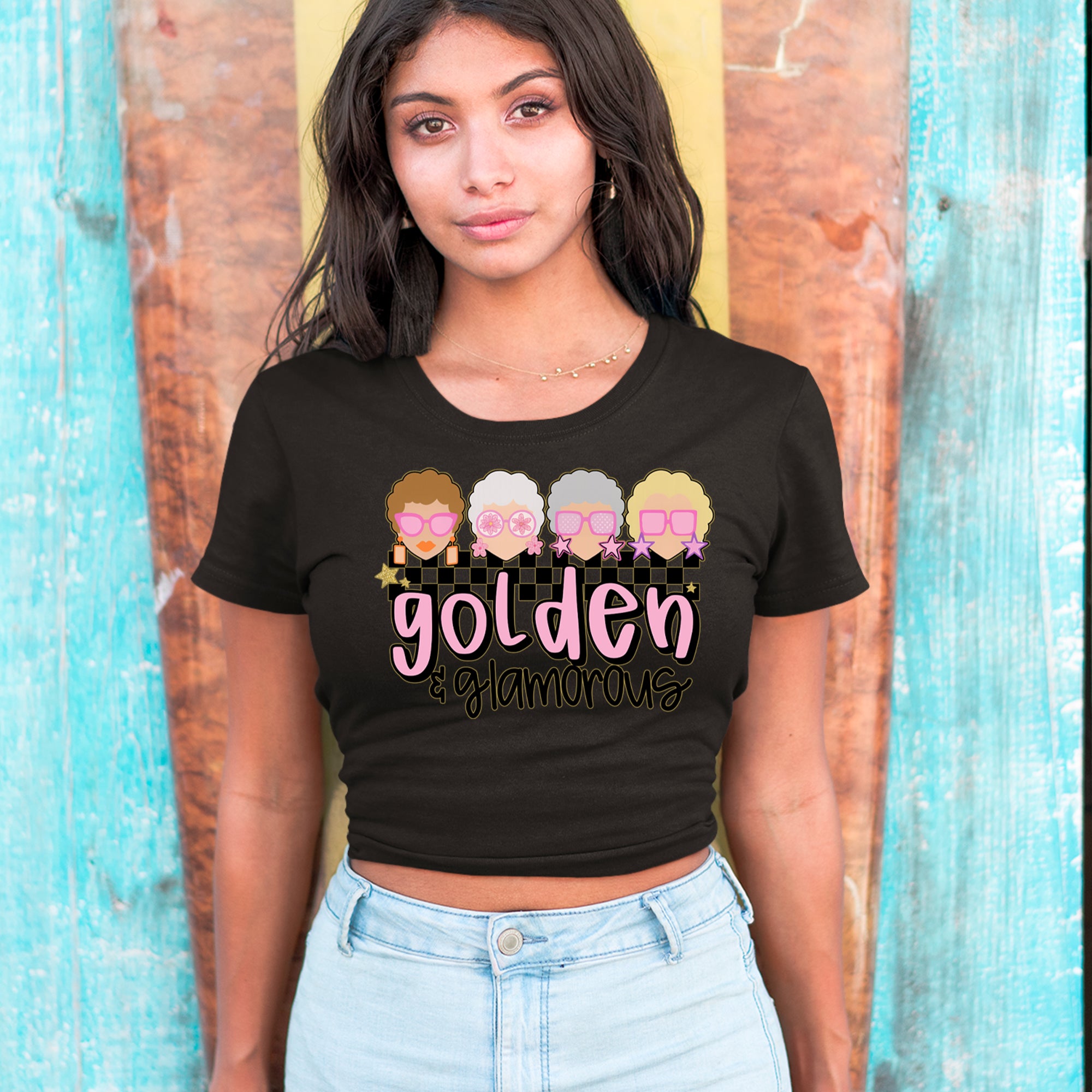 Golden And Glamorous Golden Girls Cropped T-Shirt 