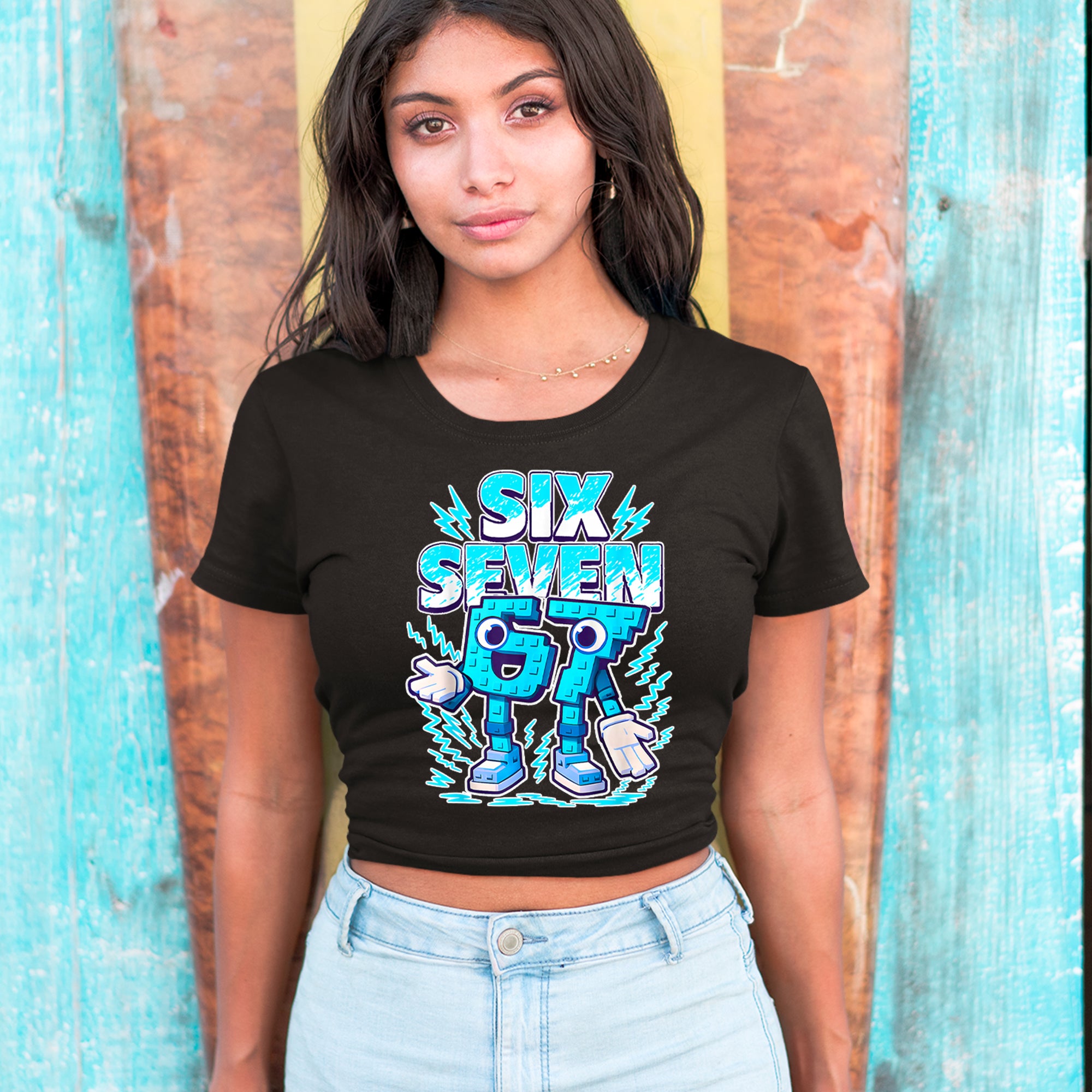 67 Brainrot Meme Slang Cropped T-Shirt 