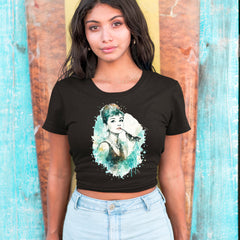 Mrs. Herpburn Iconic Watercolors Cropped T-Shirt 