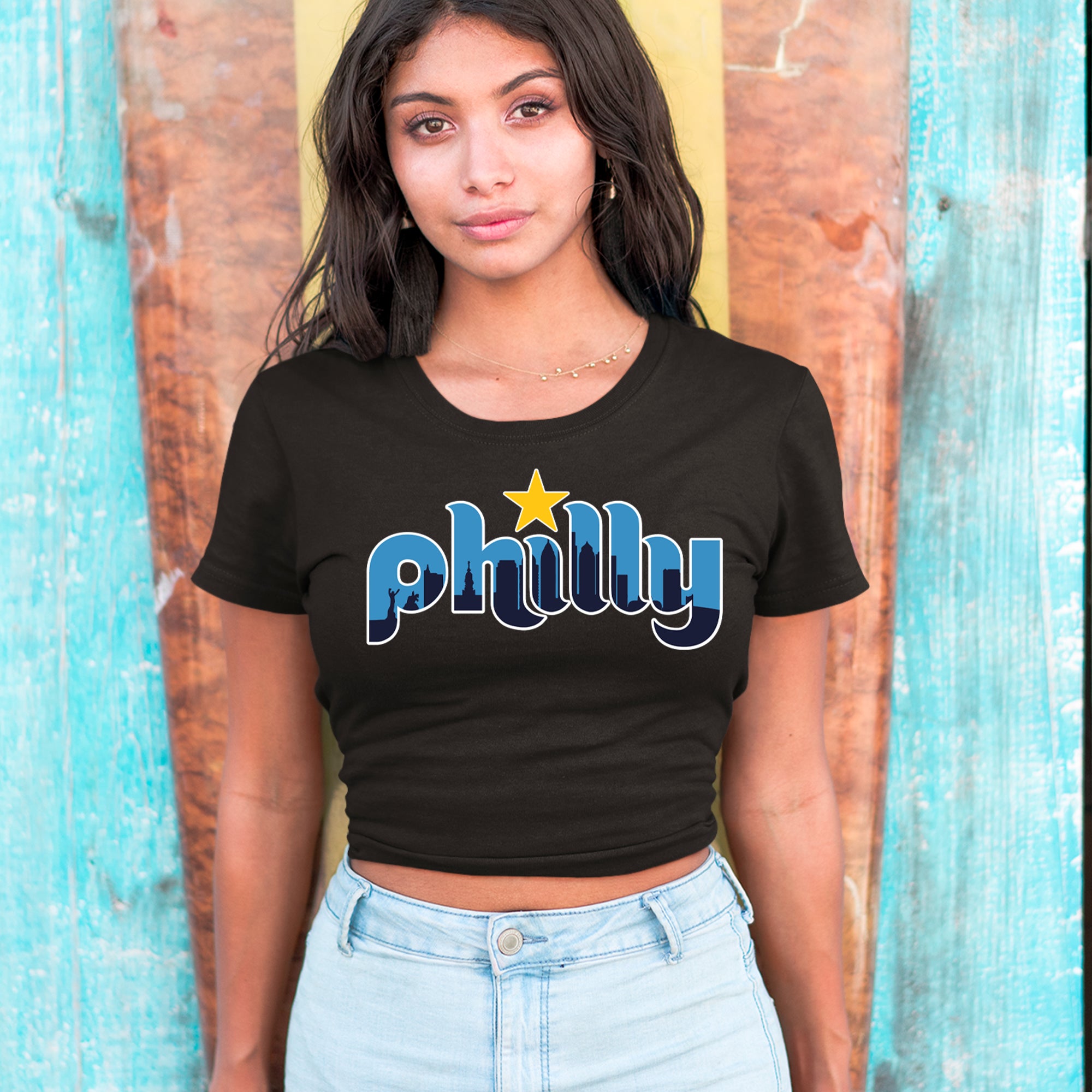 Skyline Philly Philadelphia Cropped T-Shirt 