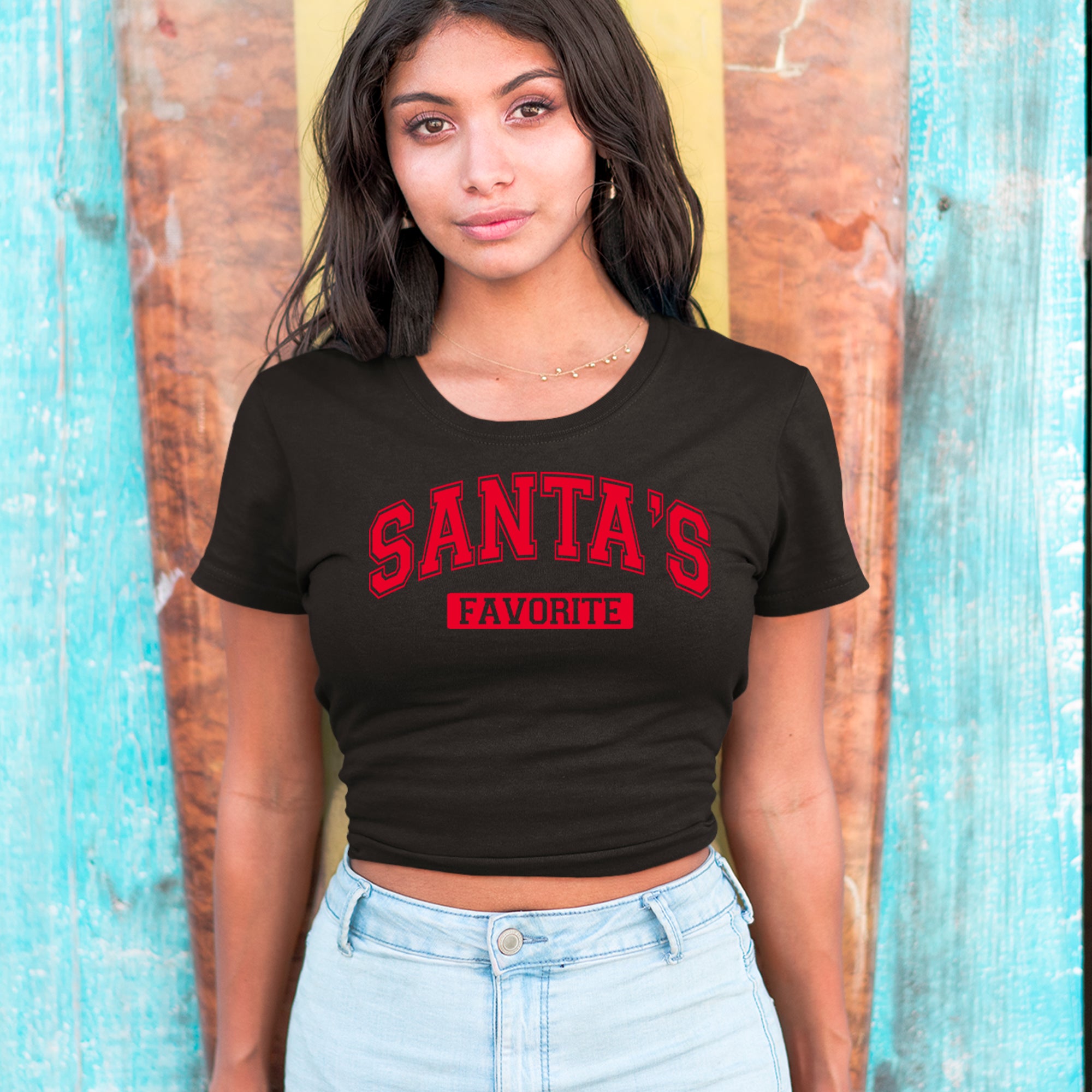 Santa's Favorite Cropped T-Shirt 