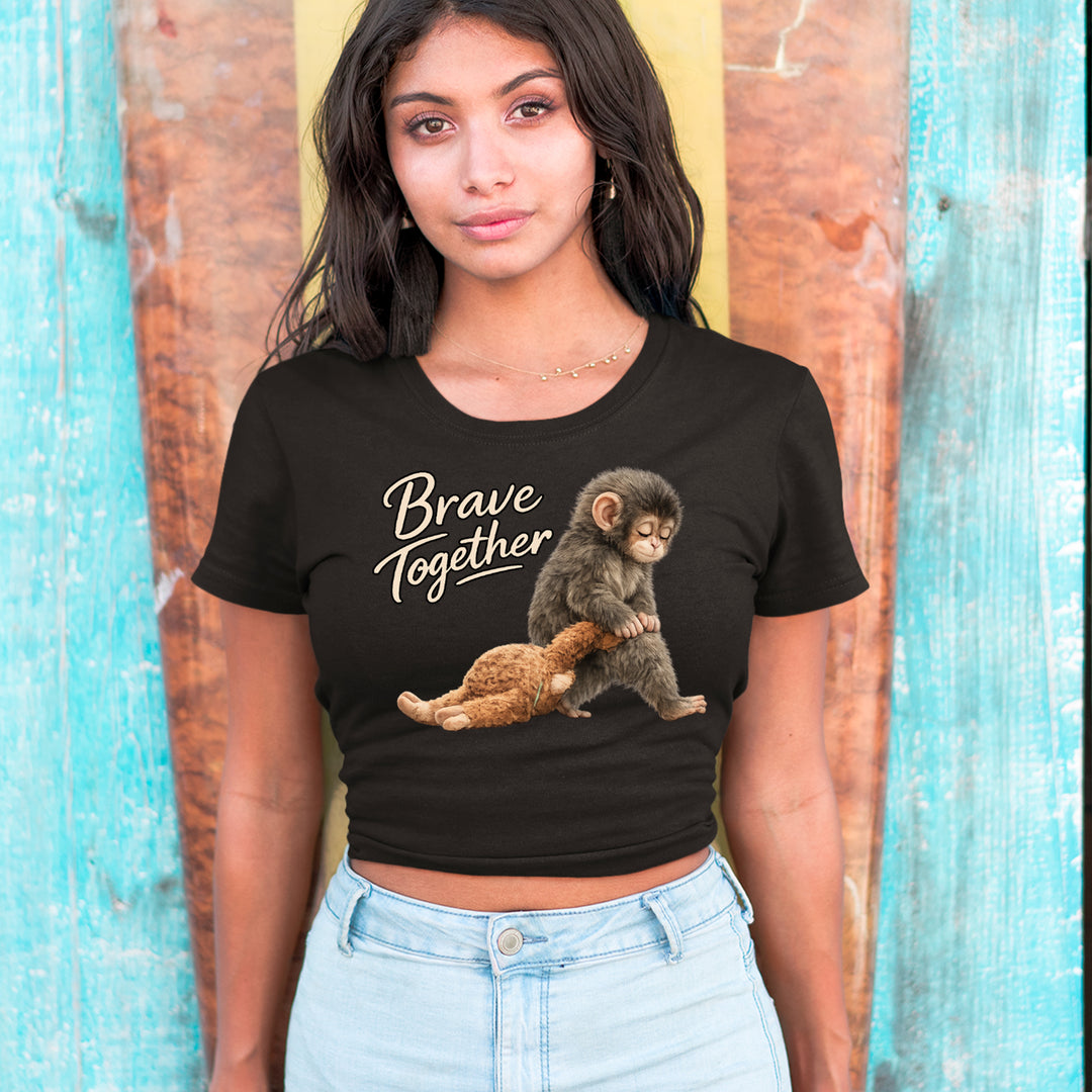 Punch Brave Together Stuffed Animal Cropped T-Shirt 