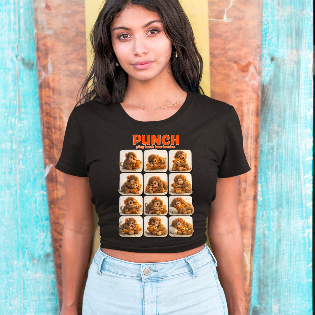 Punch Play Hard Love Harder Cropped T-Shirt 