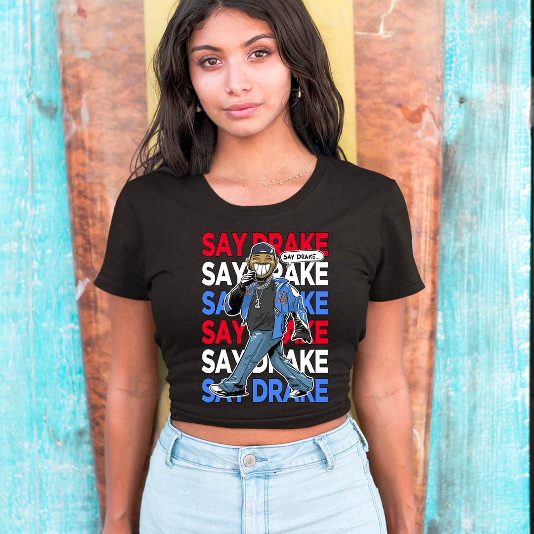 Say Drake Smiling Meme Mustard Cropped T-Shirt 