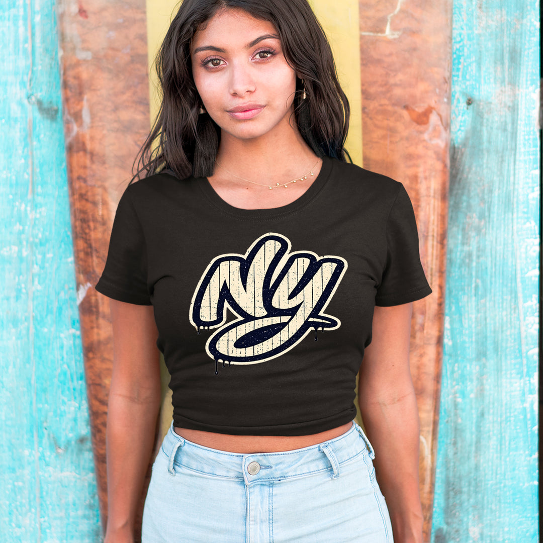 NYC New York City Grunge Street Cropped T-Shirt 