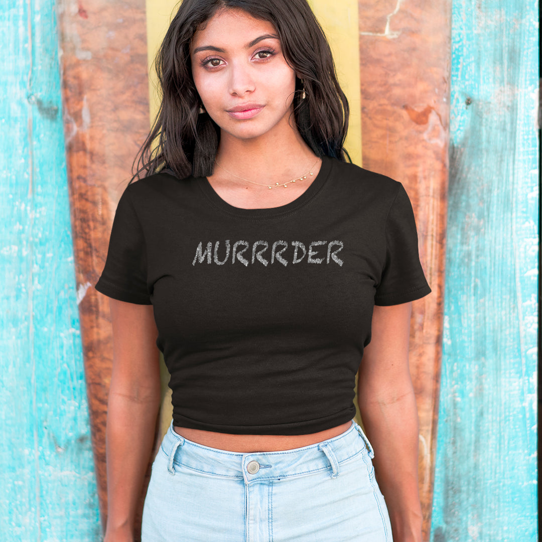 Murrrder Glitter Traitor Cropped T-Shirt 