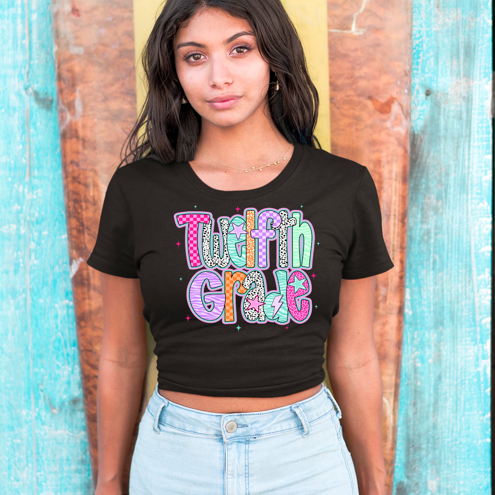 Senior Year Colorful Back to School Cropped T-Shirt 