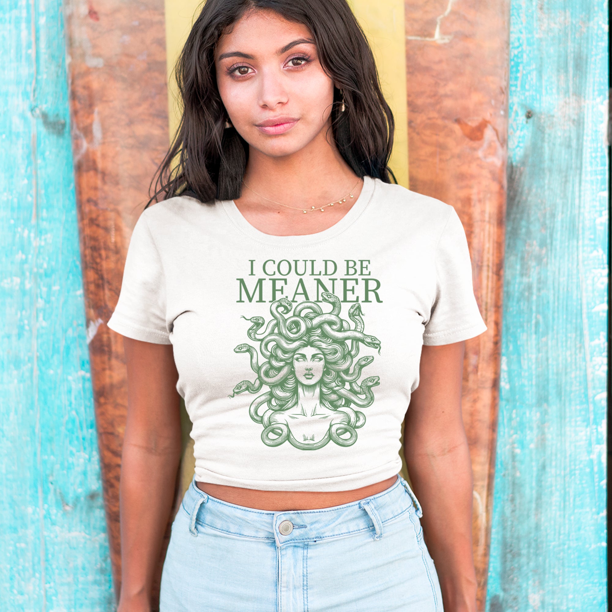 Medusa I Could Be Meaner Cropped T-Shirt 