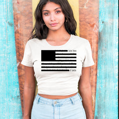 Redacted American Flag Cropped T-Shirt 