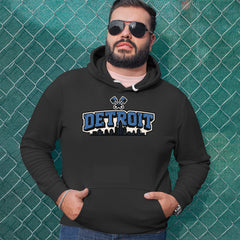 Detroit Motor City Retro Piston Adult Hoodie Sweatshirt 