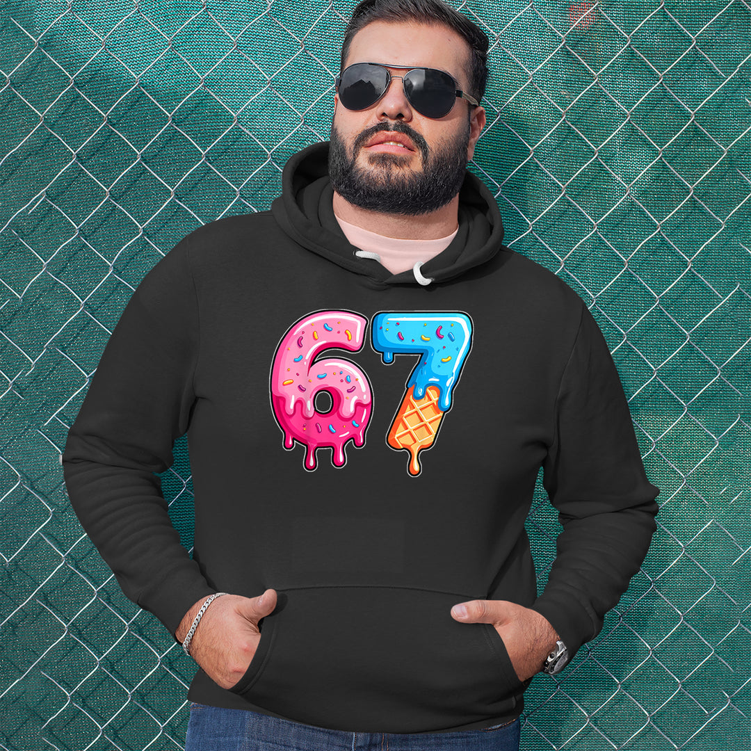67 Dripping Ice Cream Donut Melt Adult Hoodie Sweatshirt 
