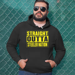Straight Outta Steeler Nation Football graphic on Unisex Heavyweight Fleece Pullover Hoodie alternate view 2