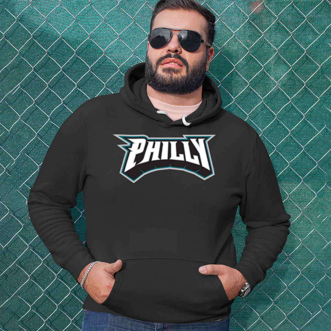 Philly Bold Block Throwback Adult Hoodie Sweatshirt 