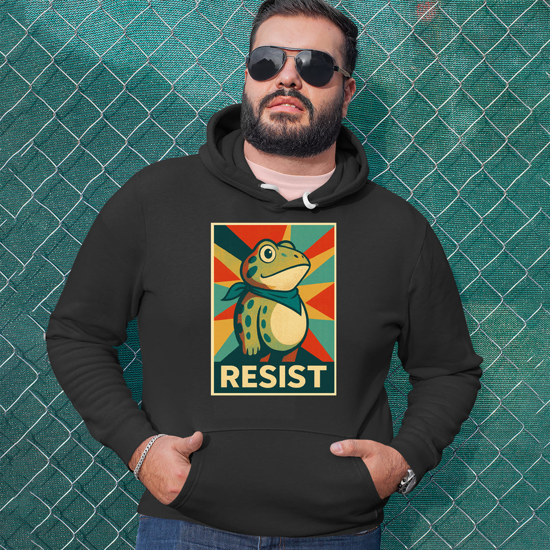 Resist Portland Protest Frog Adult Hoodie Sweatshirt 