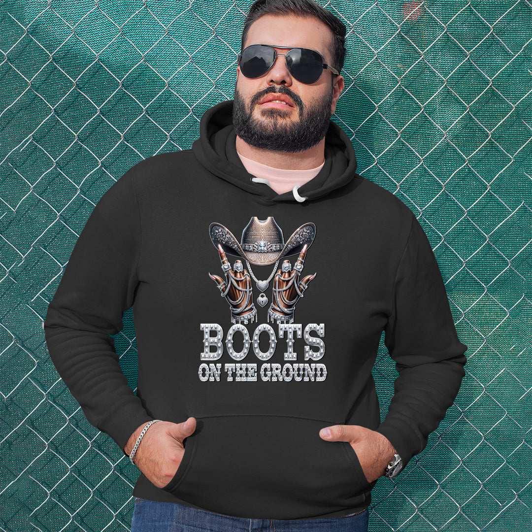 Boots On The Ground Bling Adult Hoodie Sweatshirt 