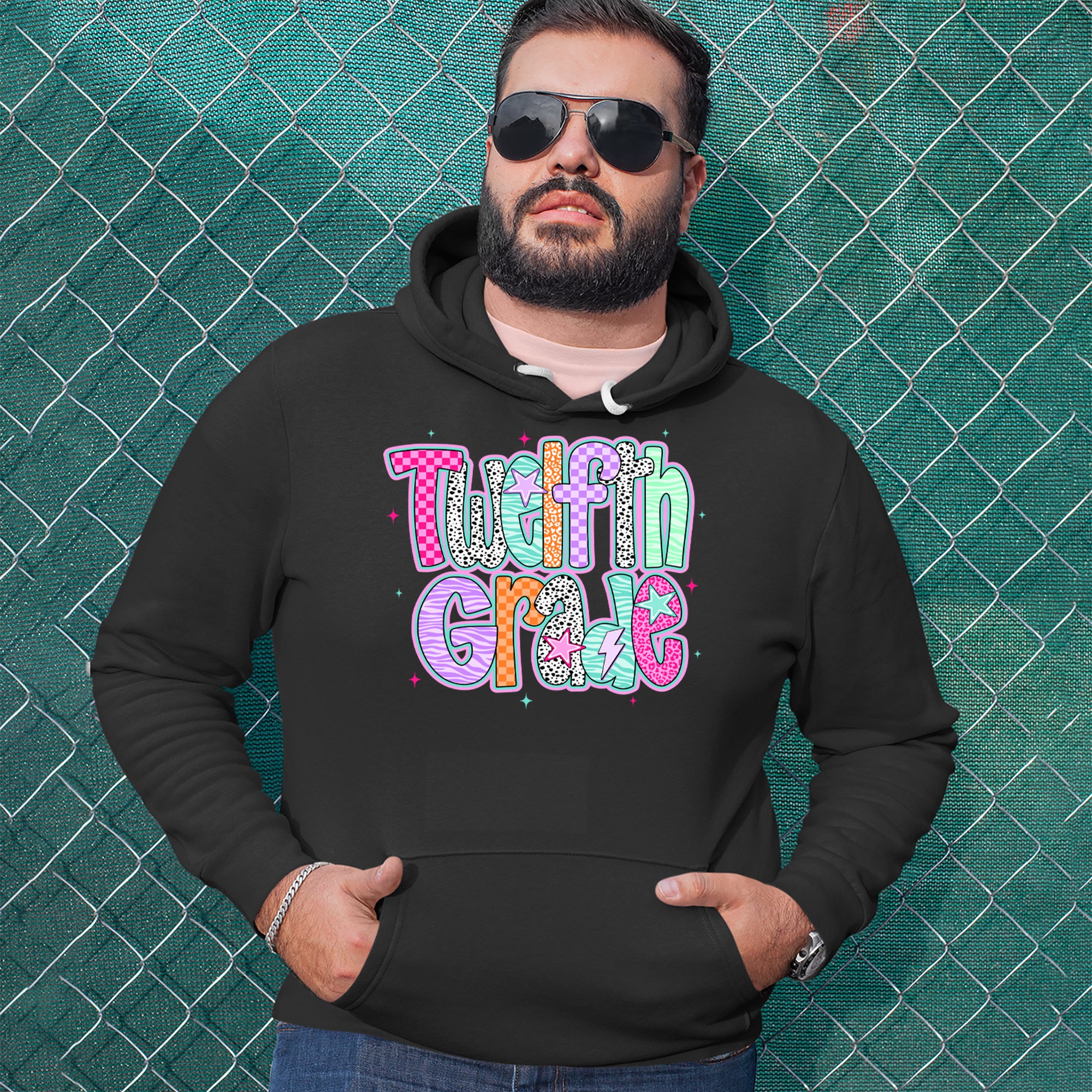 Senior Year Colorful Back to School Adult Hoodie Sweatshirt 