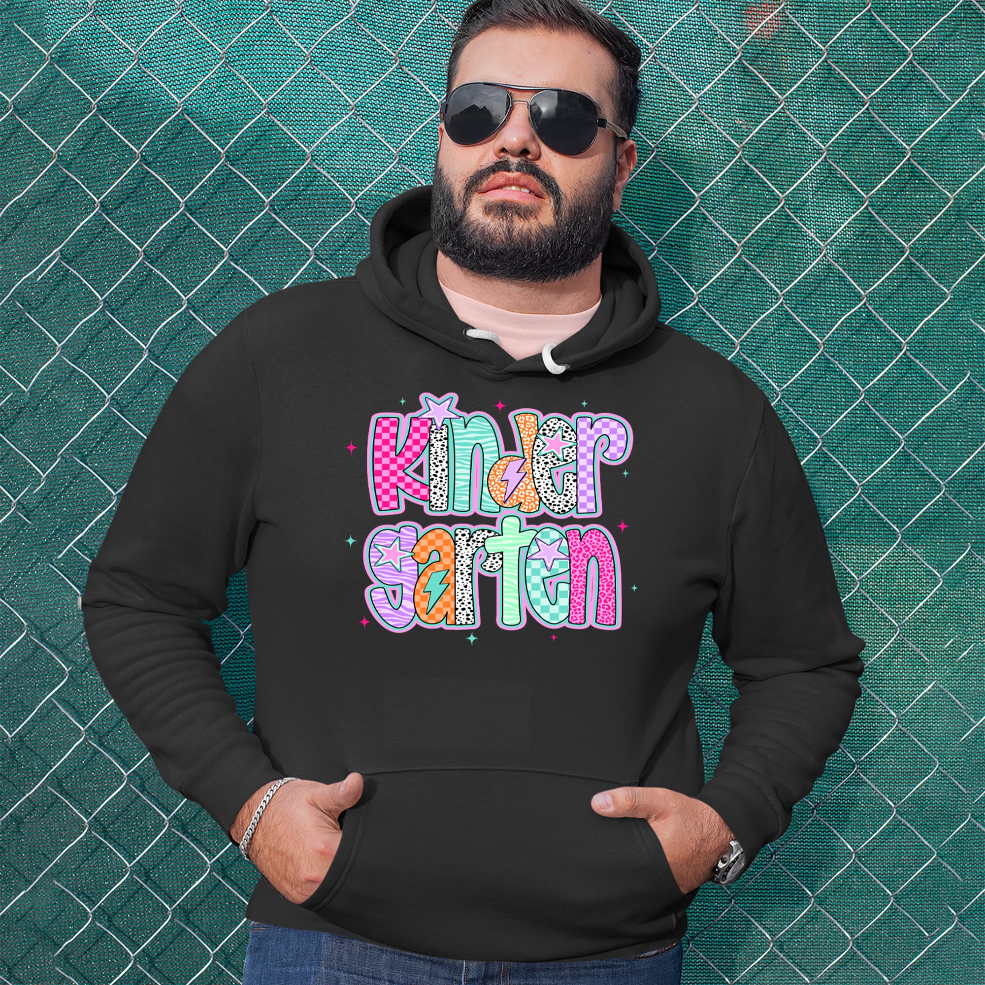 Kindergarten Cutie Colorful Back to School Adult Hoodie Sweatshirt 