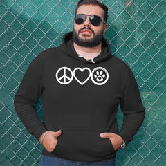 Peace, Love and TLC Dog Rescue Adult Hoodie Sweatshirt 