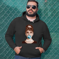 Audrey Hepburn Chewing Bubble Gum American Icon Adult Hoodie Sweatshirt 