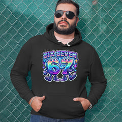 Six Seven 67 Retro Pixel Buddies Adult Hoodie Sweatshirt 