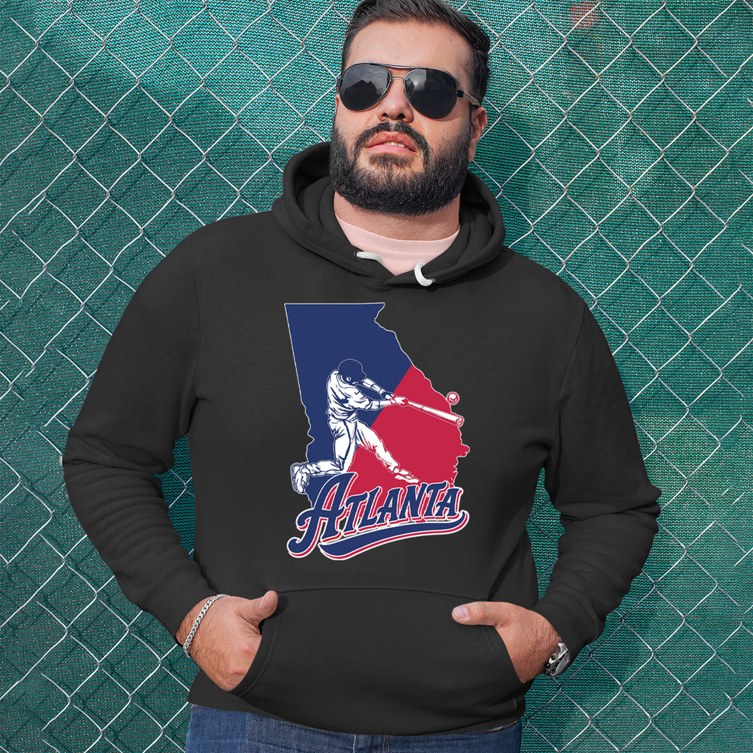 Atlanta Georgia Batter Up Adult Hoodie Sweatshirt 