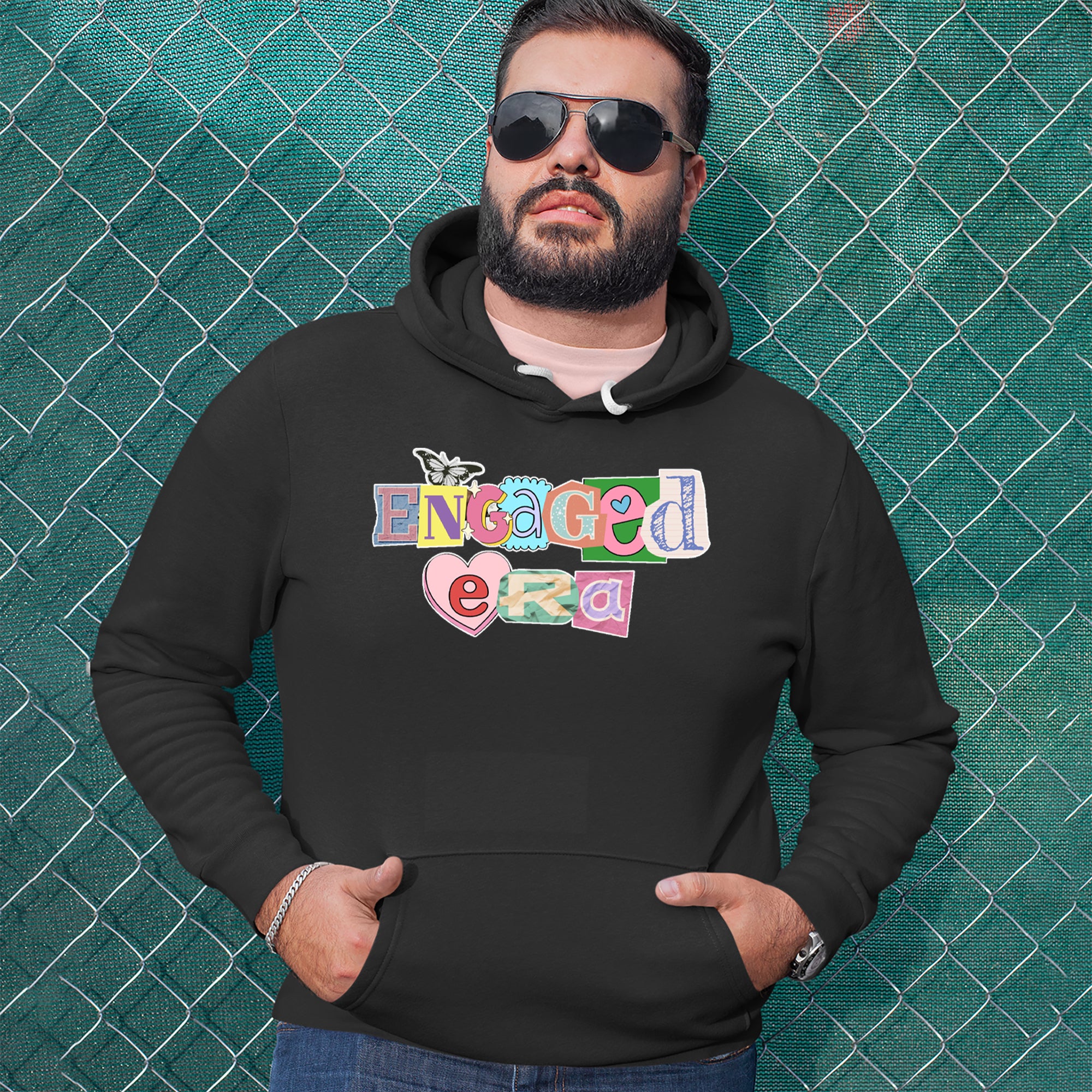 Engaged Era Aesthetic Retro Collage Design Adult Hoodie Sweatshirt 