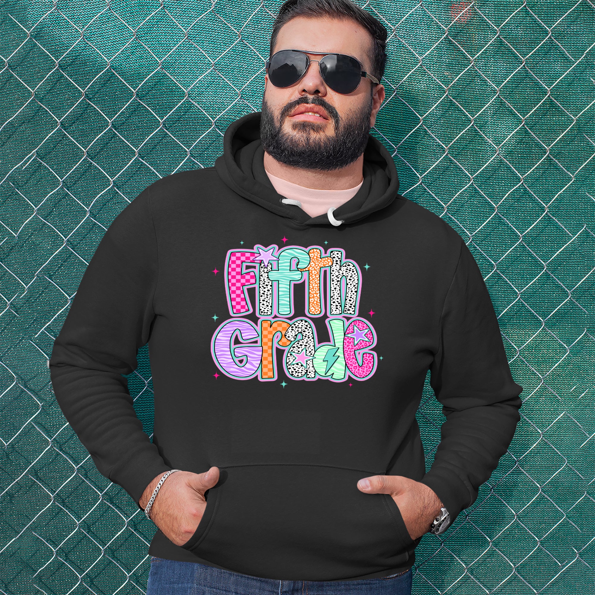 Fifth Grade Fly Colorful Back to School Adult Hoodie Sweatshirt 