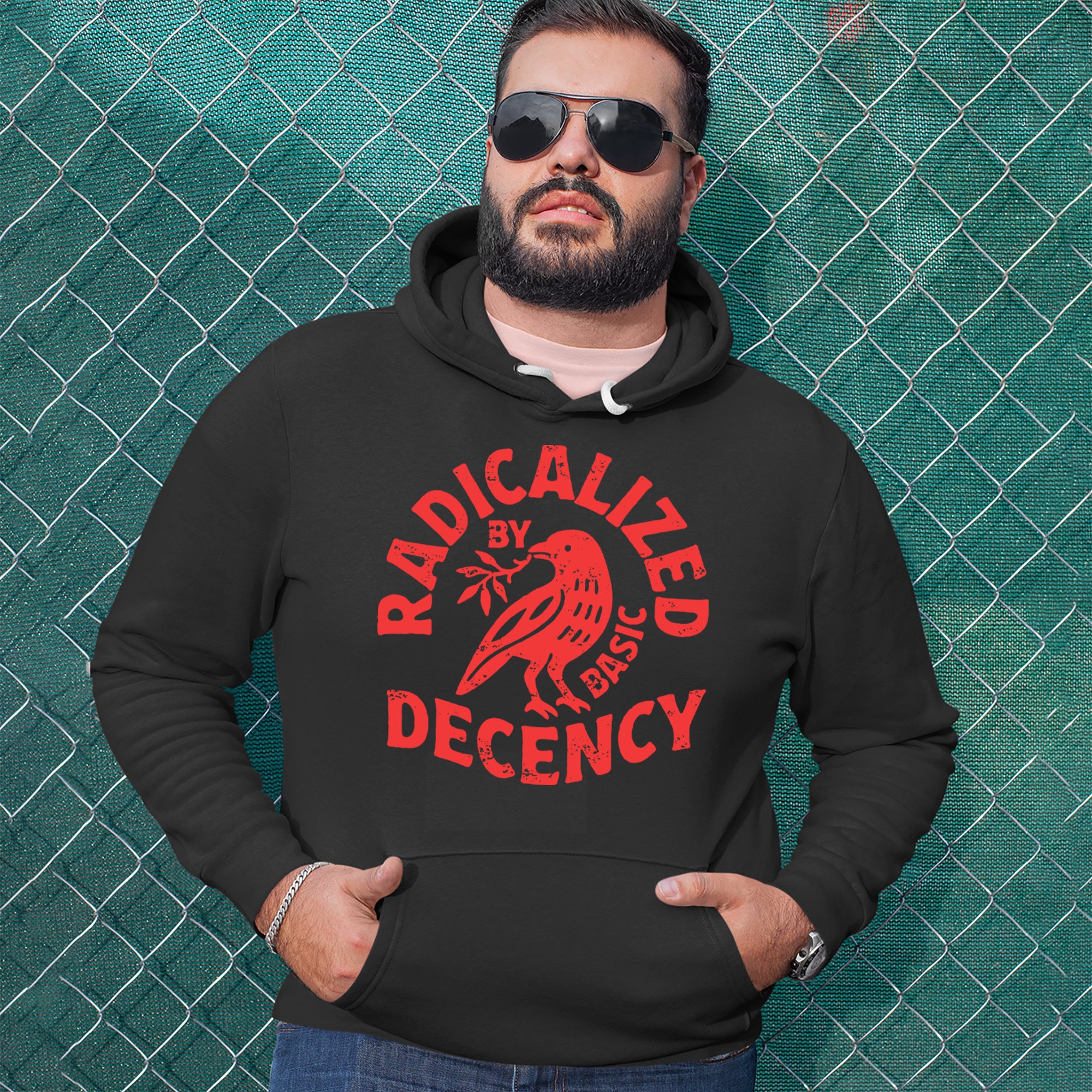 Radicalized by Basic Decency Dove Protest Statement Adult Hoodie Sweatshirt 