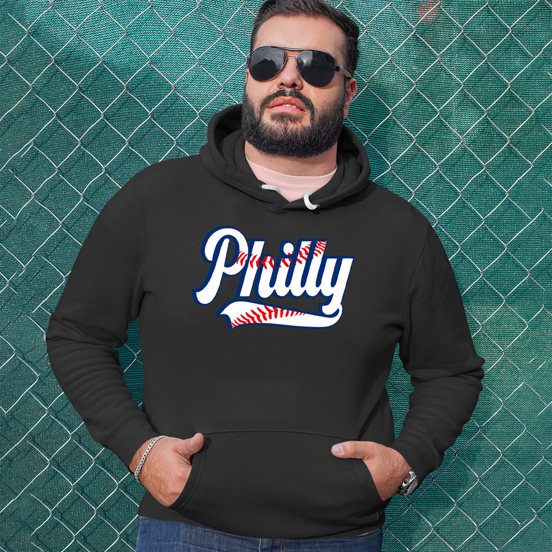 Philly Baseball Stitching Adult Hoodie Sweatshirt 