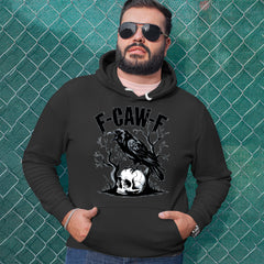 F-Caw-F Crow On Skull F-ck Off Gothic Adult Hoodie Sweatshirt 