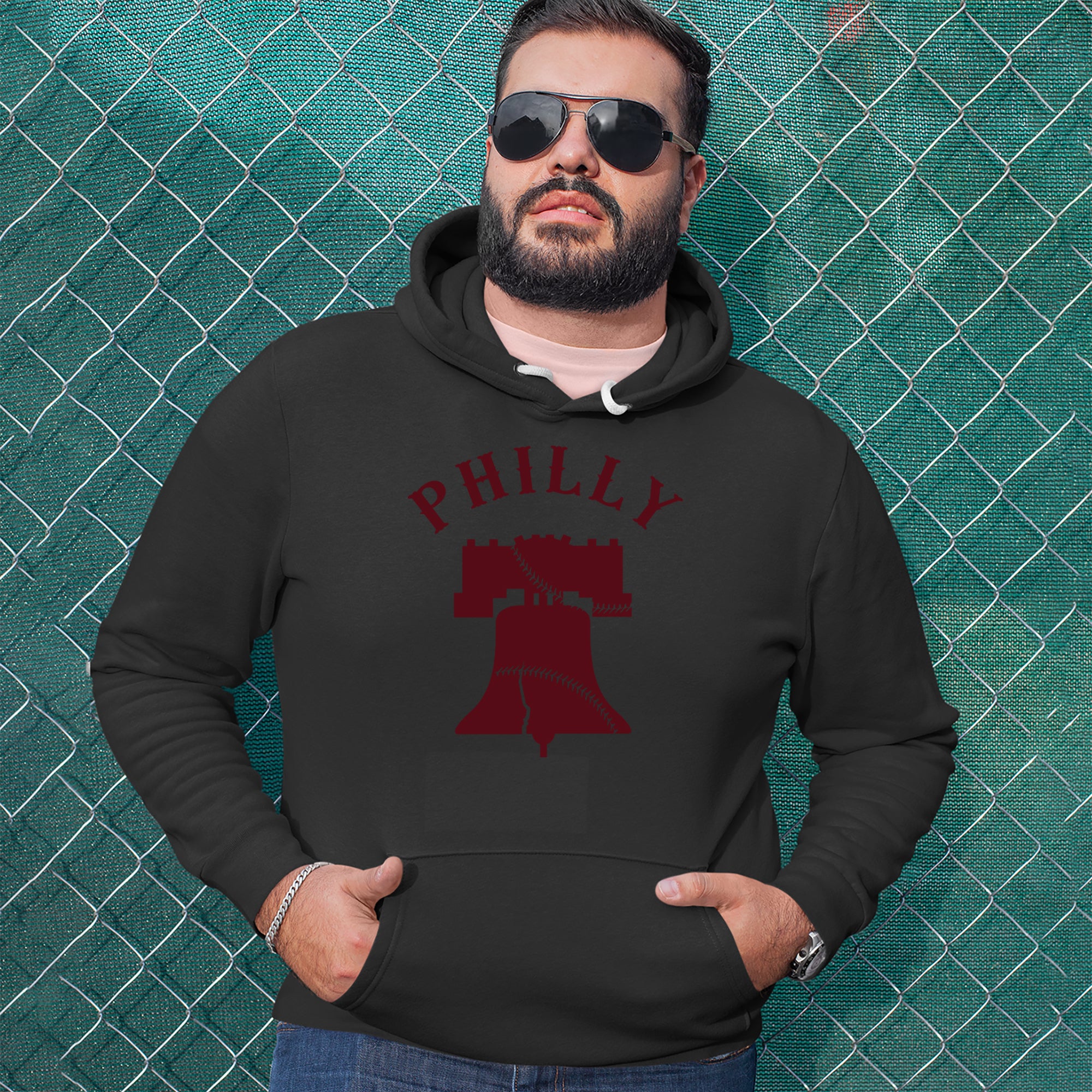 Philly Cracked Liberty Bell Adult Hoodie Sweatshirt 