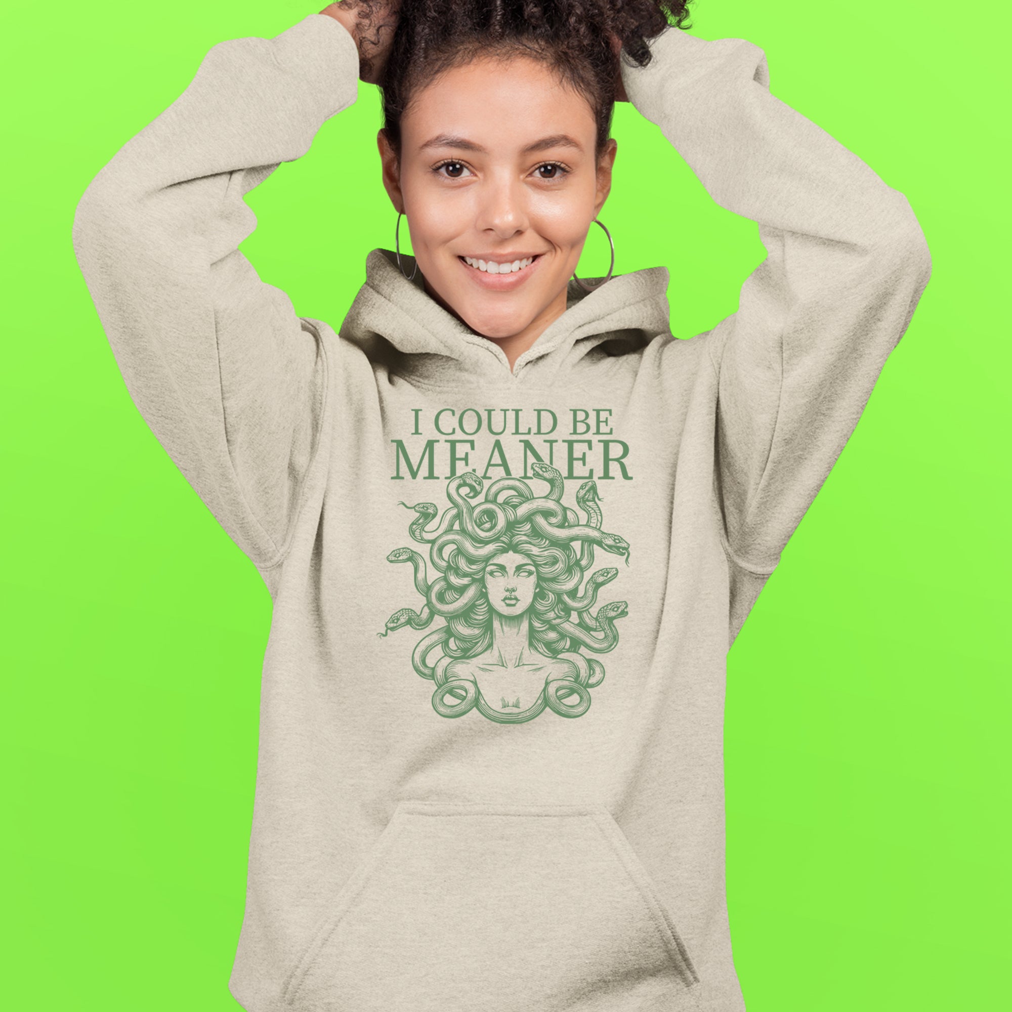 Medusa I Could Be Meaner Adult Hoodie Sweatshirt 