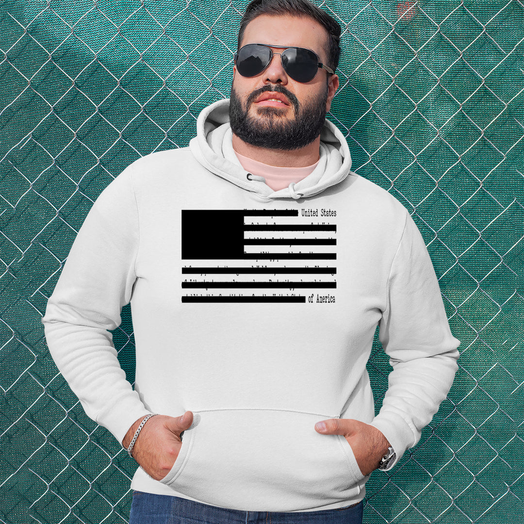 Redacted American Flag Adult Hoodie Sweatshirt 